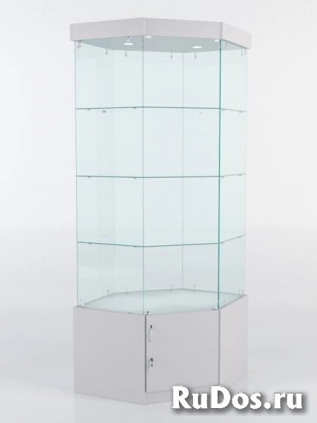 Витрина стеклянная quot;истраquot; угловая №17 шестигранная (с дверкой, задние стенки - стекло), Серый фото