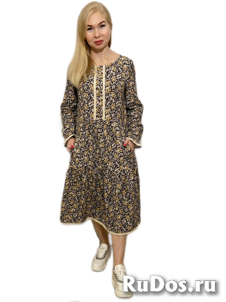 Платье женское ярусное нарядное теплое / Макошь- эко одежда изображение 5