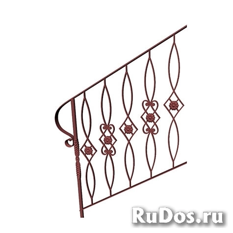 Перила в кованом стиле стальные окрашены секция №235 фото