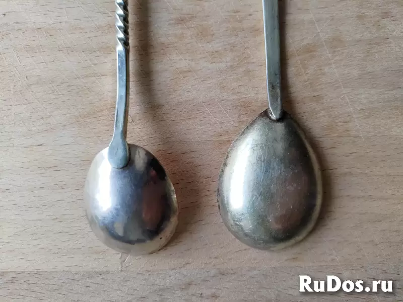 Ложки мельхиор СССР, коктельная и чайная изображение 6