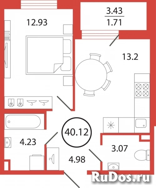 Продам 1 комнатную квартиру 40 м2 фото