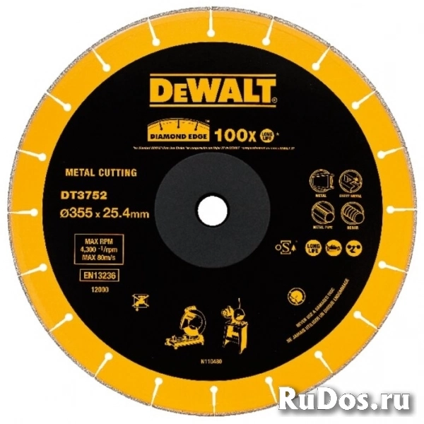 Алмазный диск по металлу DeWALT METAL CUTTING 355х25.4 мм DT 3752 фото