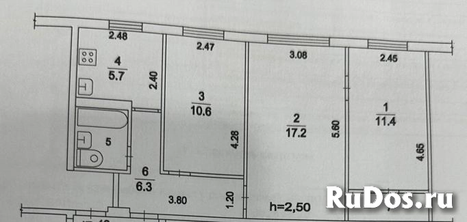 Продам 3 комнатную квартиру 56 м2 изображение 3