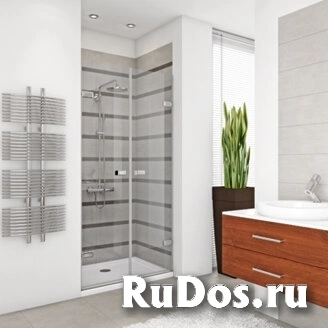 Дверь в душевую нишу GuteWetter TREND DOOR GK-862 110х200 см, петли CH 27, ручки CH 113 стекло бесцветное 6 мм фото