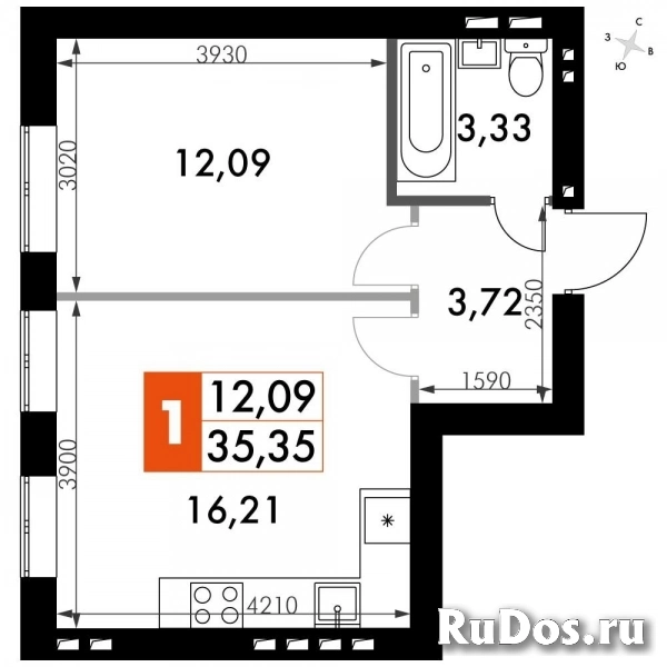 Продам 1 комнатную квартиру 35 м2 фото