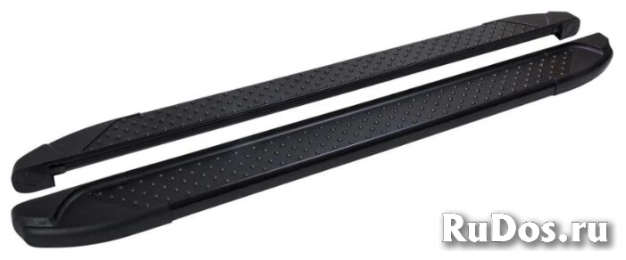 Пороги площадки Can Otomotiv на Пежо 4008 2012-2019 модель №16 Sapphire Black, алюминиевые, арт:PEGE.54.2353 фото