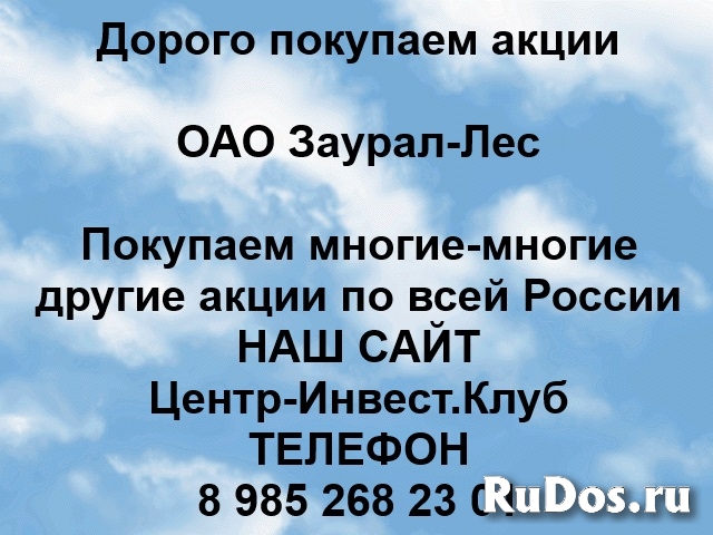 Покупаем акции ОАО Заурал-Лес и любые другие акции по всей России фото