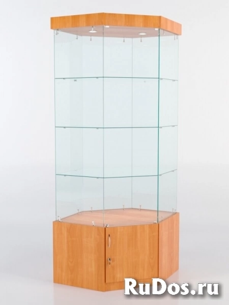 Витрина стеклянная quot;истраquot; угловая №17 шестигранная (с дверкой, задние стенки - стекло), Черный фото