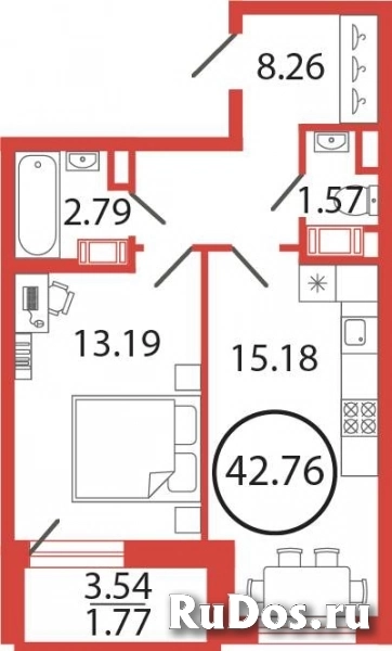 Продам 1 комнатную квартиру 42 м2 фото