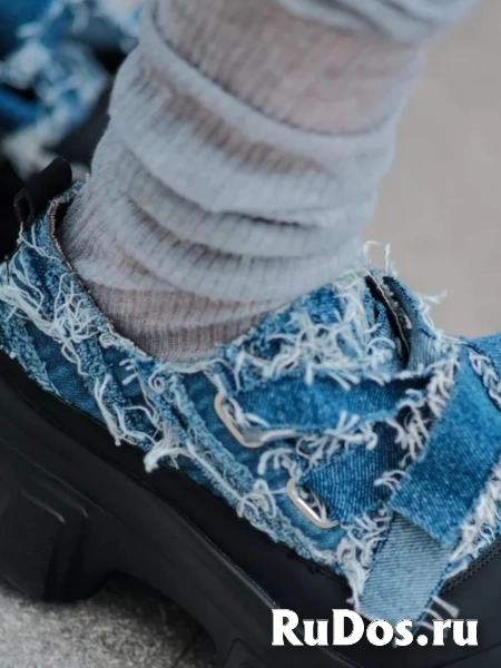 Ботинки джинсовые на высокой платформе y2k изображение 3