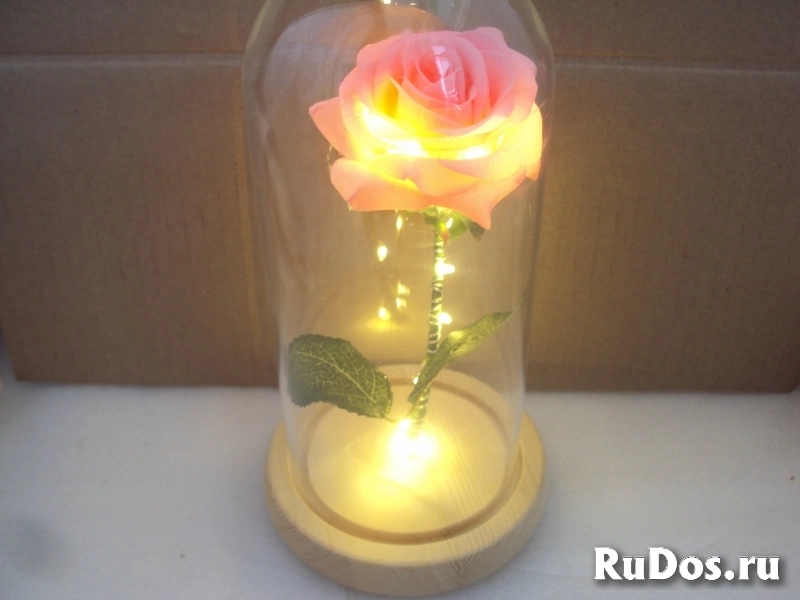 Роза с подсветкой в колбе изображение 4