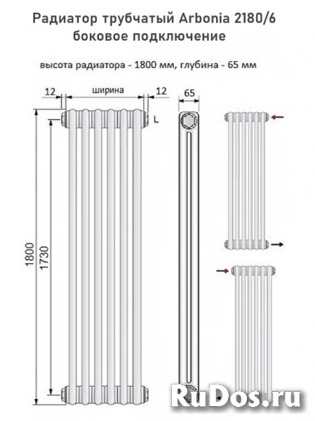 Радиатор ARBONIA 2180/6 №12 полнопроходной 1/2", цвет белый глянец (RAL-9016) изображение 6
