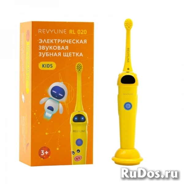 Звуковая зубная щетка Revyline RL020 Kids в желтом корпусе фото