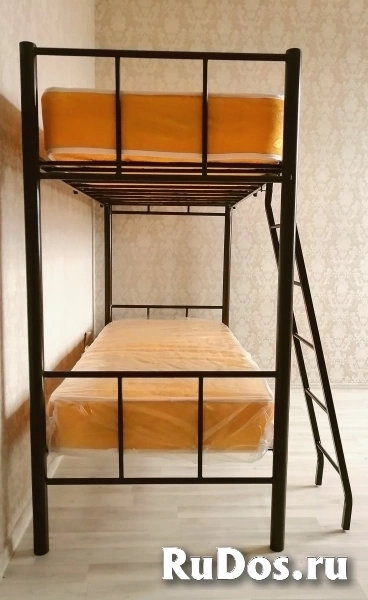 Кровати на металлокаркасе двухъярусные, односпальные Новые с матр изображение 7