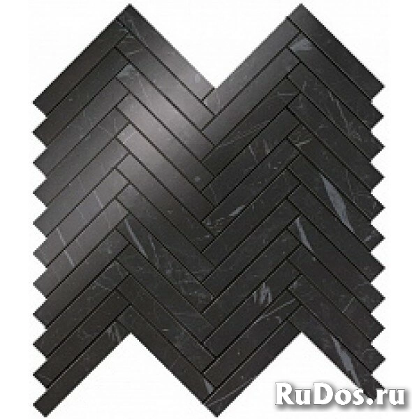 9SHN Мозаика MARVEL STONE COLLECTION Nero Marquina Herringbone Wall 30x30 фото