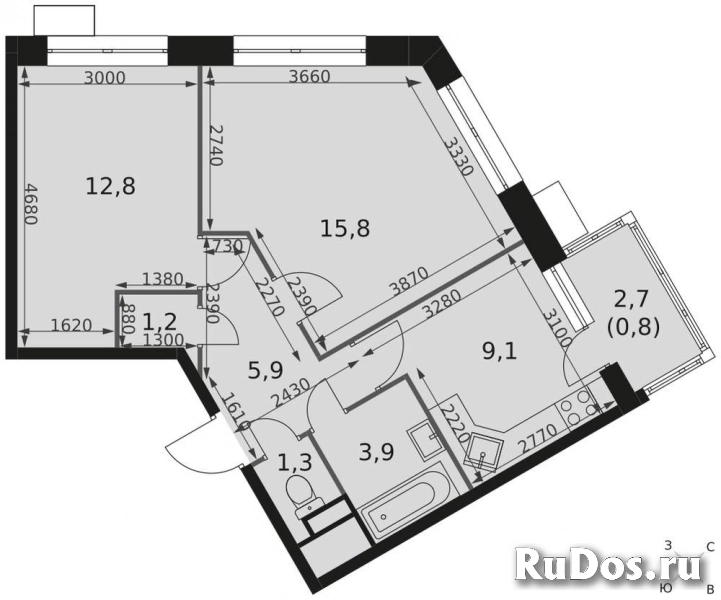 Продам 2 комнатную квартиру 52 м2 изображение 3