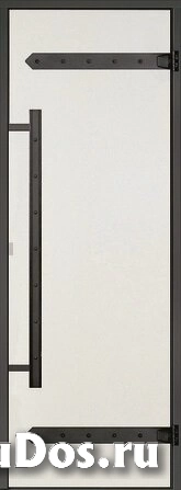 Дверь в хаммам Harvia LEGEND 8х19 прозрачная, черная коробка алюминий), DA81904L фото
