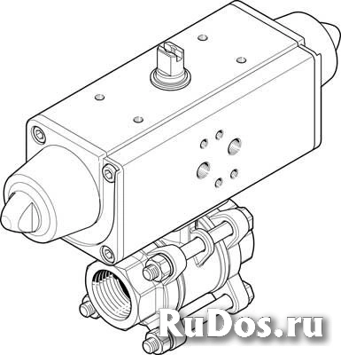 Шаровой кран с приводом Festo VZBA-3/8quot;-GG-63-T-22-F0304-V4V4T-PS15-R-90-4-C DN10 PN63 фото