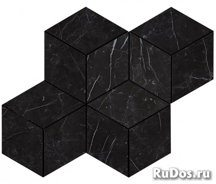 Плитка Atlas Concorde Marvel Stone Marvel Nero Marquina Mosaico Esag. Lapp. AS2K 30x35 Неглазурованный фото