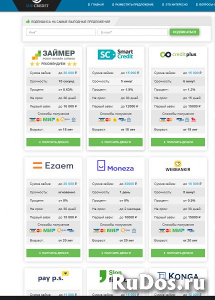 Сайт по выдаче кредитов онлайн изображение 3