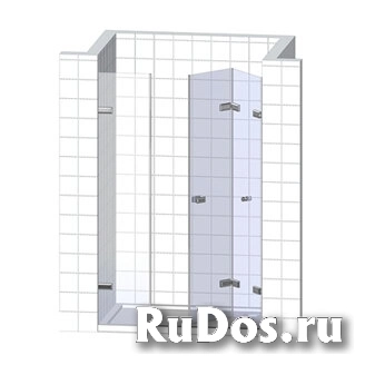 Дверь в душевую нишу GuteWetter TREND DOOR GK-863C 140х200 см, петли CH 27, ручка CH 113 стекло бесцветное стенка 8 мм, дверка 8 мм фото