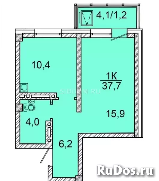 1-к. квартира, 37, 3 м², 15/24 эт. изображение 5