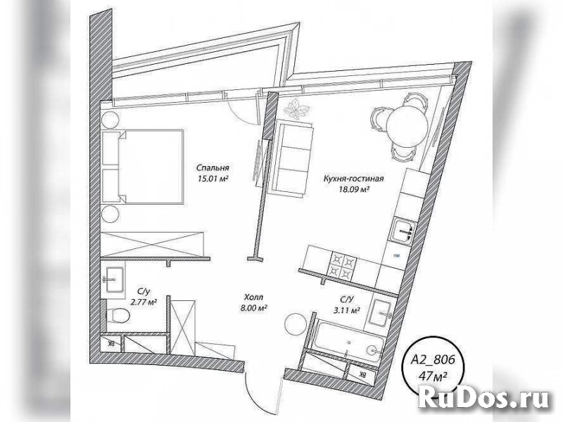 Продам 1 комнатную квартиру 47 м2 фото