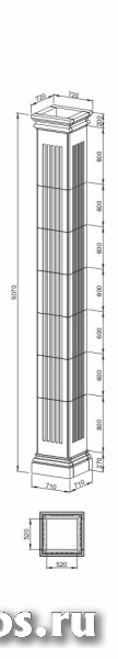 Облицовка Колонны арт. КЛ-04.620 (сб) для фасадного декора фото