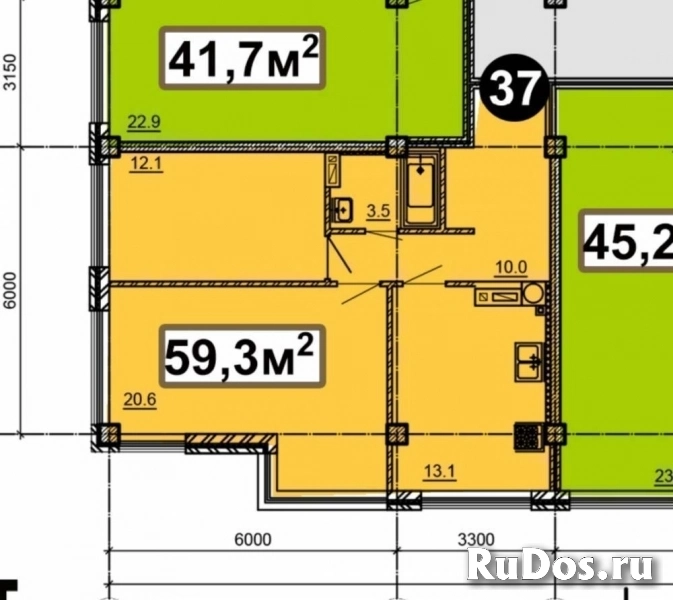 Продам 2 комнатную квартиру 59 м2 изображение 3