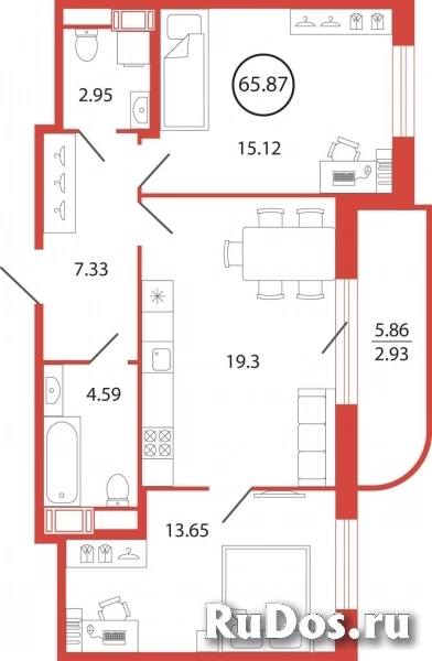 Продам 2 комнатную квартиру 65 м2 фото