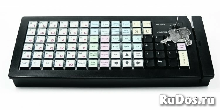 Программируемая клавиатура Posiflex KB-6600U-B черная c ридером магнитных карт на 1-3 дорожки (21781) Posiflex KB-6600 фото