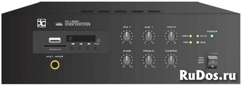 Direct Power Technology PA-120BR Микшер/усилитель, 1 канал 120 Вт (70/100 В), MP3/TUNER, Bluetooth, 1U (рэк) фото