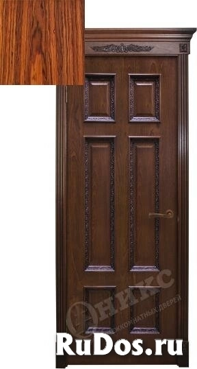 Дверь межкомнатная Оникс Гранд со штапиком Флора глухая Цвет quot;Бразильский палисандрquot; фото