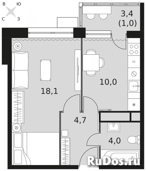 Продам 1 комнатную квартиру 37.8 м2 фотка