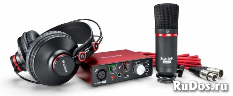 FOCUSRITE Scarlett Solo Studio 2nd Gen студийный комплект (Scarlett Solo 2nd Gen, наушники, микрофон, ПО, микрофонный кабель). фото