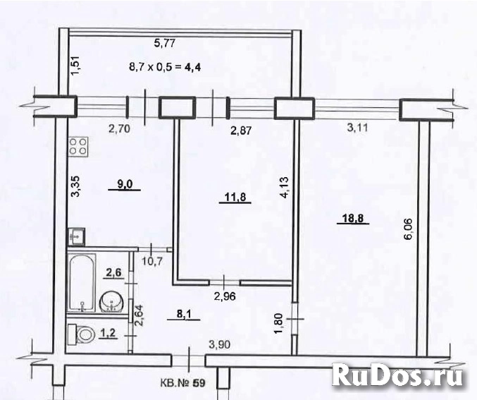 Продам 2 комнатную квартиру 51 м2 изображение 3