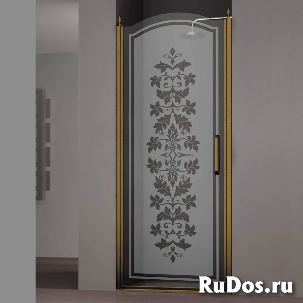 Душевая дверь Sturm Schick (80 см) бронза (с узором) (L) фото
