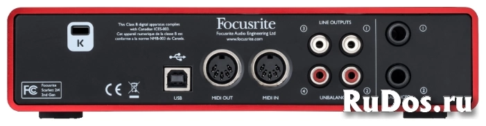 Внешняя звуковая карта Focusrite Scarlett 2i4 2nd Gen фото