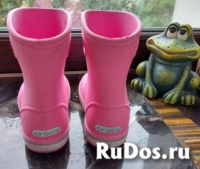 CROCS Непромокаемые сапоги детские Crocband Boot , цвет розовый, размер 24 / 7 . изображение 3