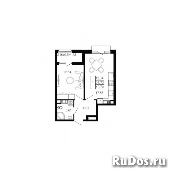 Продам 1 комнатную квартиру 40 м2 фото