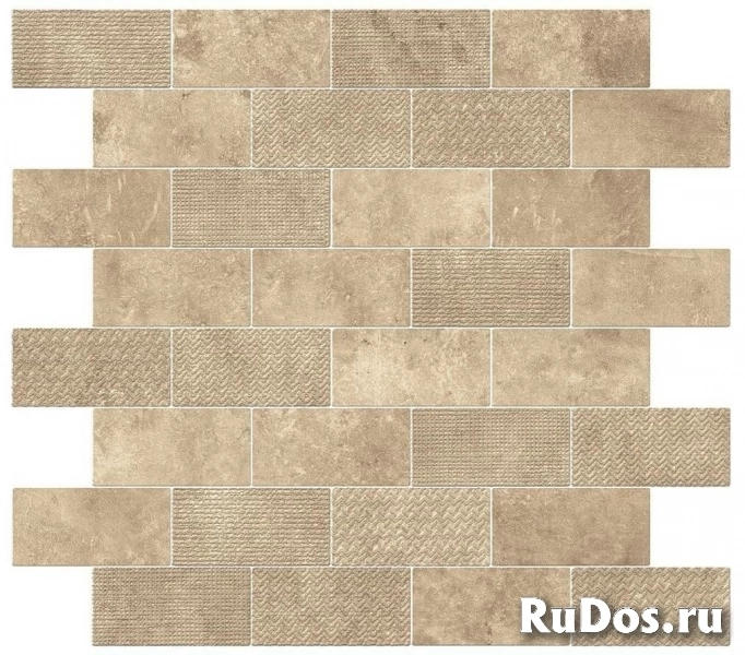 Мозаика Atlas Concorde Aix Beige Minibrick Tumbled 30.5x30.5 фото