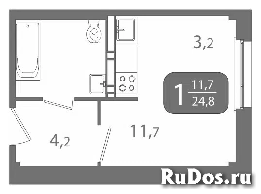 Продам 1 комнатную квартиру 24.9 м2 изображение 10