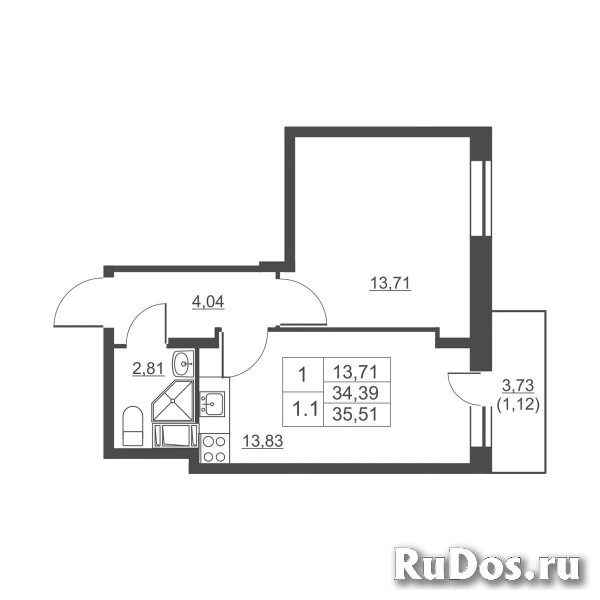 Продам 1 комнатную квартиру 34 м2 фото