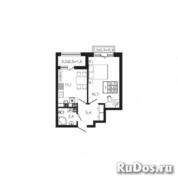 Продам 1 комнатную квартиру 38 м2 фото