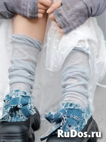 Ботинки джинсовые на высокой платформе y2k изображение 7