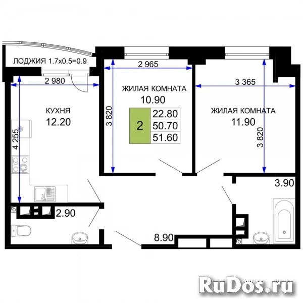 Продам 2 комнатную квартиру 51 м2 фото