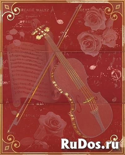 Панно настенное Emil Ceramica La Musique Red Decoro 650H3RL 600x750 мм (Керамическая плитка для гостиной) фото