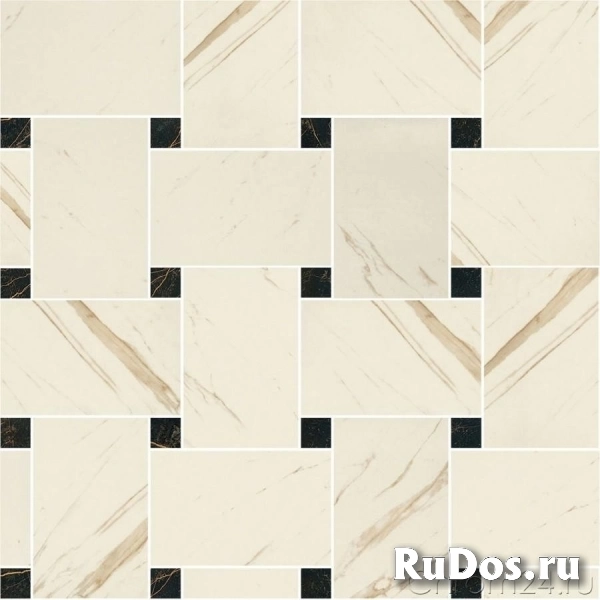 Versace Marble Mosaico Intreccio Bianco Nero керамогранит (29,1 x 29,1 см) (240531) фото