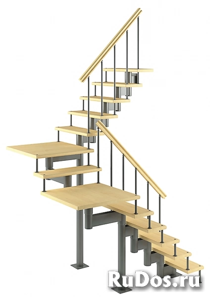 Модульная лестница Комфорт поворот на 180гр. h=2520-2660мм фото