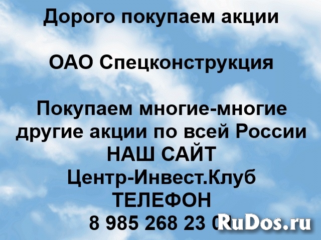 Покупаем акции ОАО Спецконструкция и любые другие акции фото